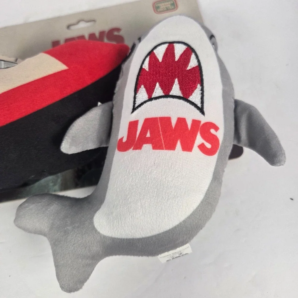Jaws Dog Toys Pet OS Multi New Shark Orca Boat Plush Squeaker 2 Pack Movie Toy